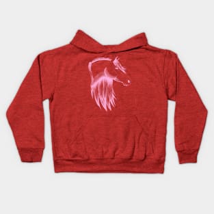 Pink Horse Sketch Kids Hoodie